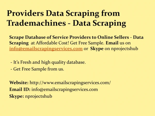Providers Data Scraping from Trademachines