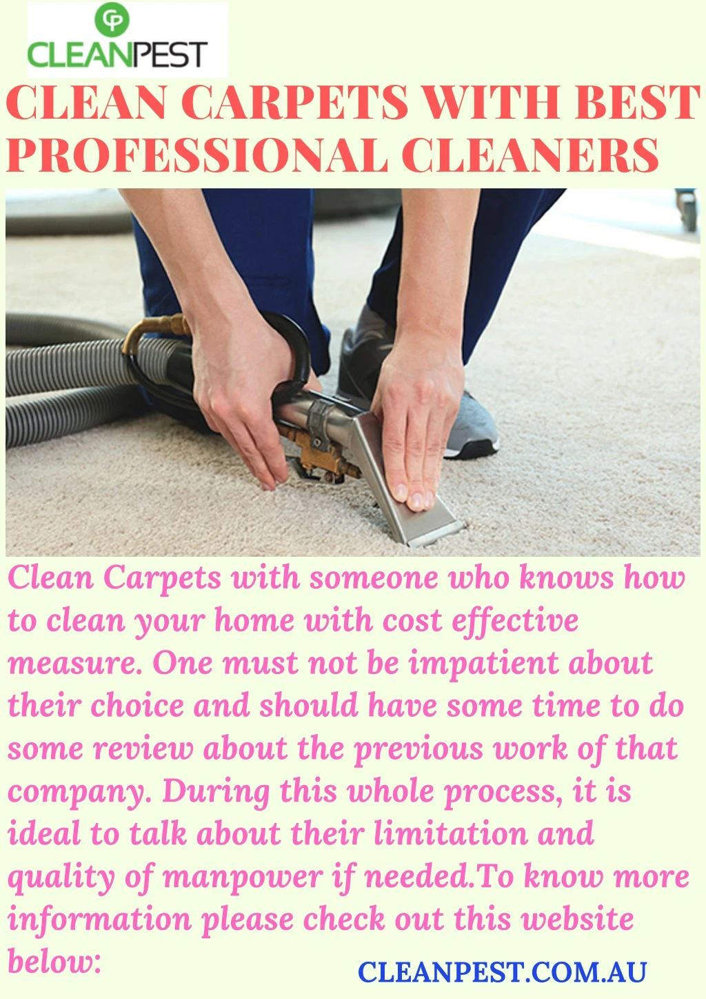 clean carpets with best professional cleaners