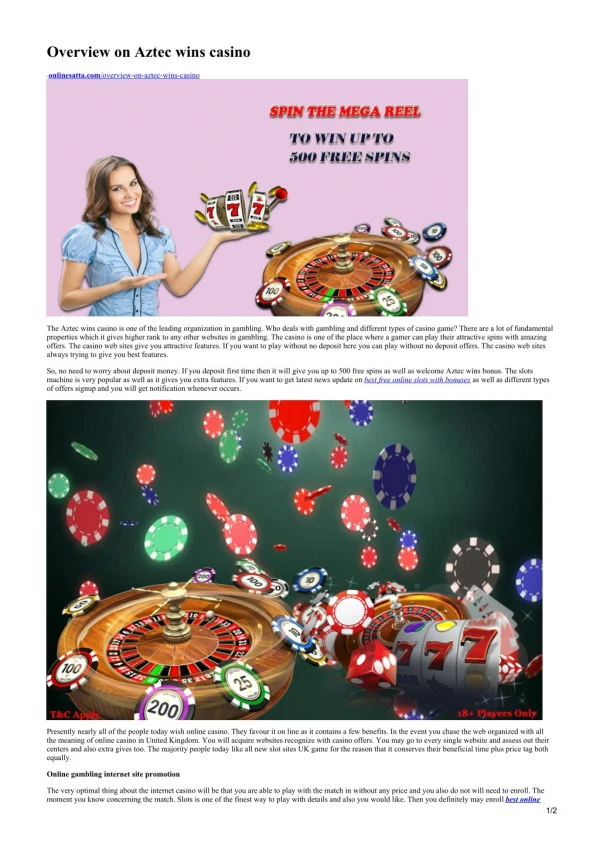 Overview on Aztec wins casino