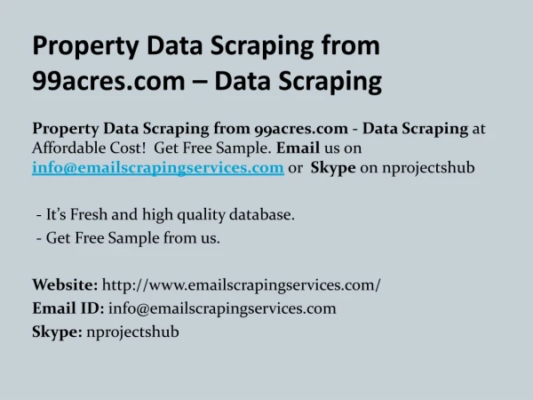 Property Data Scraping from 99acres.com