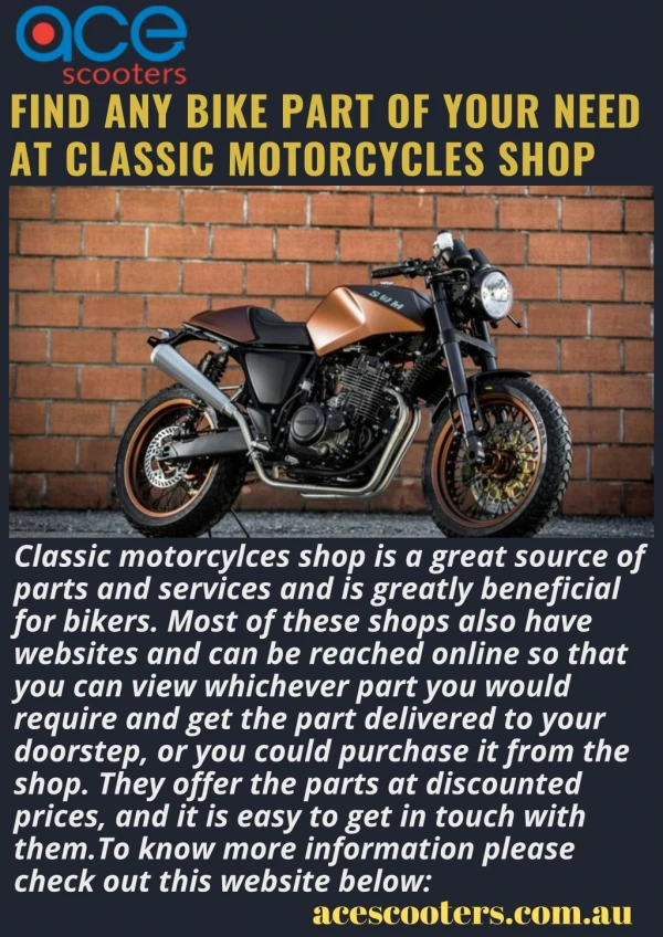 Find Any Bike Part Of Your Need At Classic Motorcycles Shop