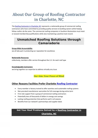 Roofing Contractor Charlotte, NC | Charlotte Roofing Contractor