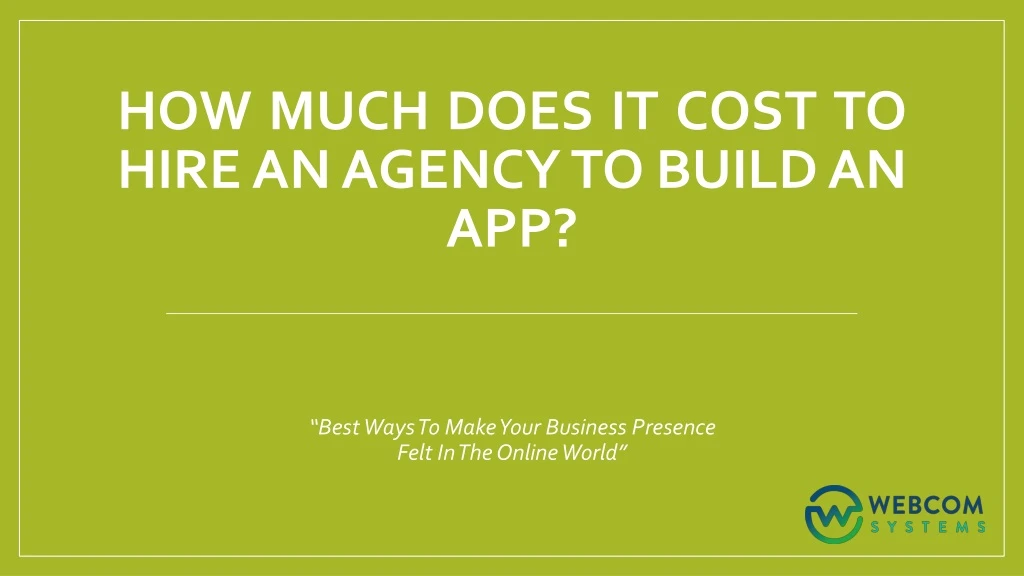 how much does it cost to hire an agency to build an app