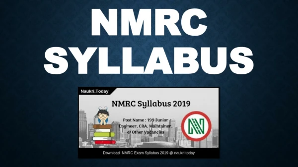 Download NMRC Syllabus 2019 | Noida Metro JE Exam Pattern
