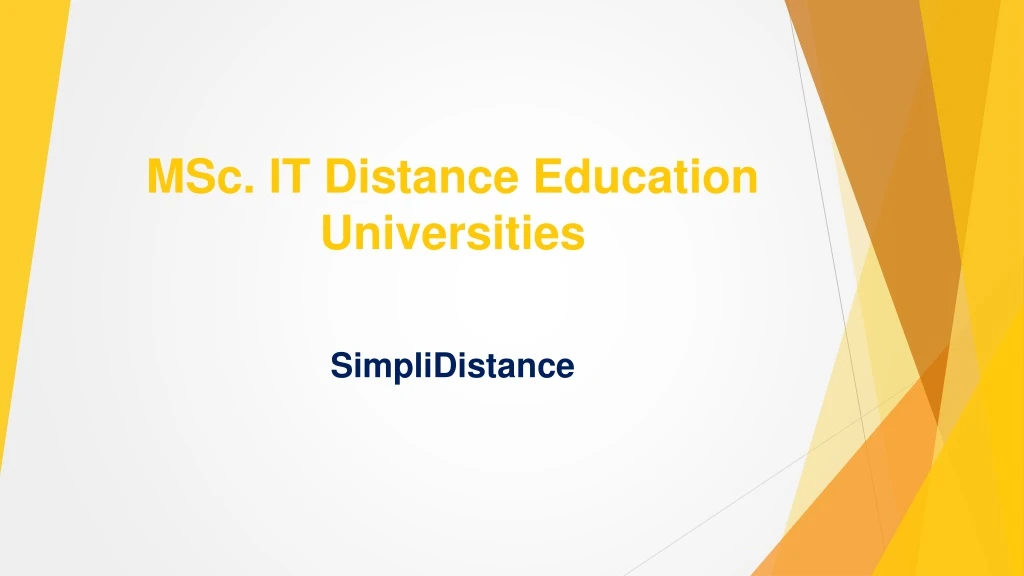 m sc it distance education universities