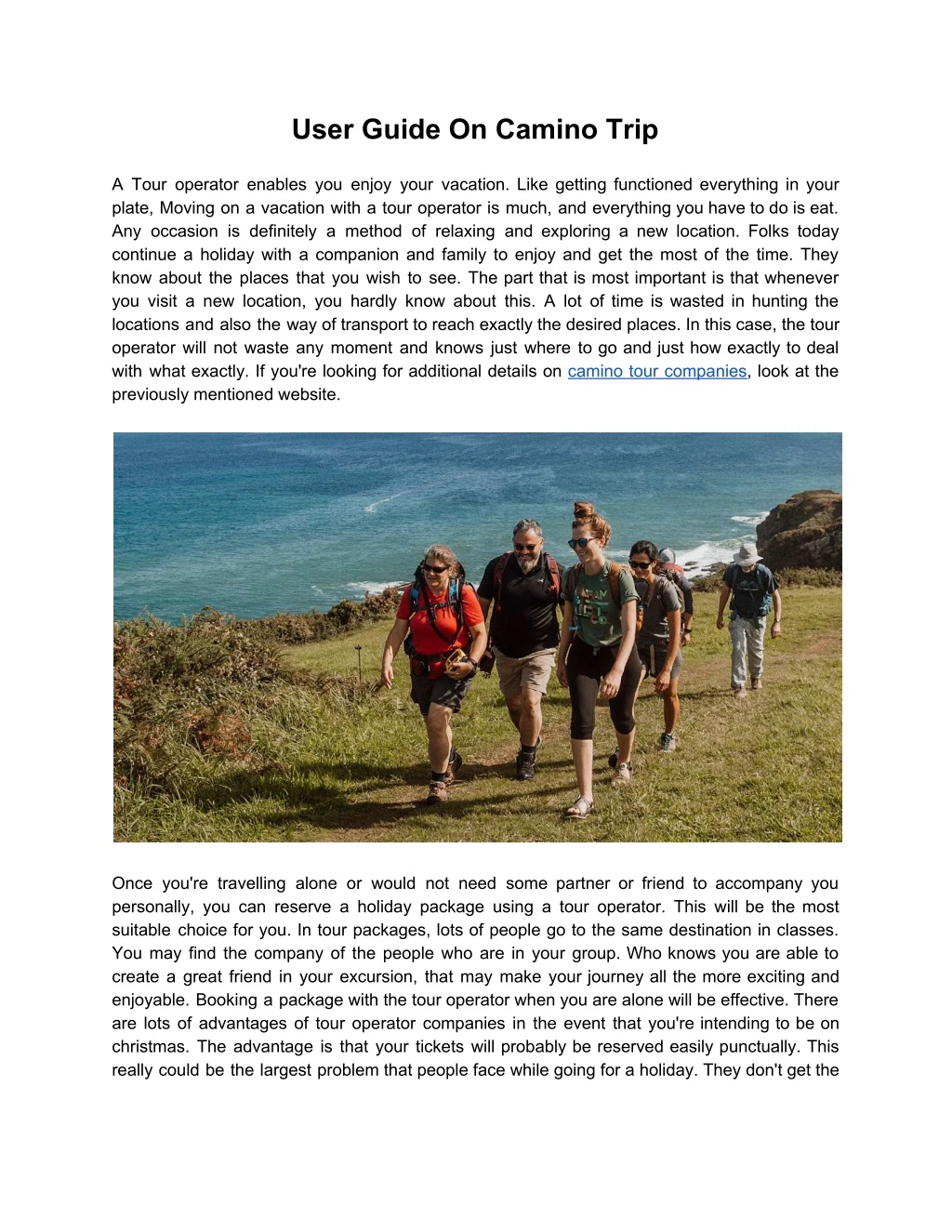 user guide on camino trip a tour operator enables