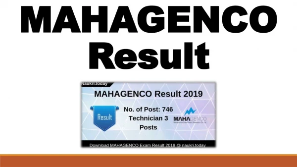 MAHAGENCO Result 2019 Download Technician 3 Cut off Marks & Merit