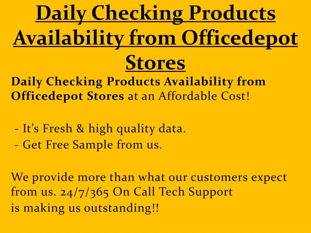 daily checking products availability from officedepot stores