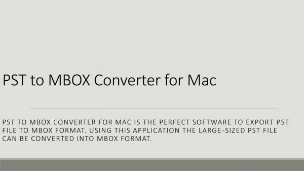 PST to MBOX Converter for Mac