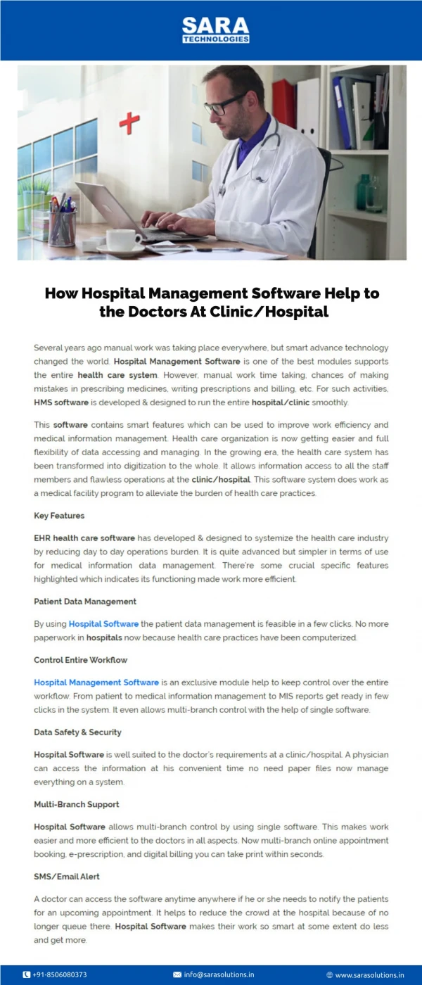 How Hospital Management Software Help to the Doctors At Clinic/Hospital
