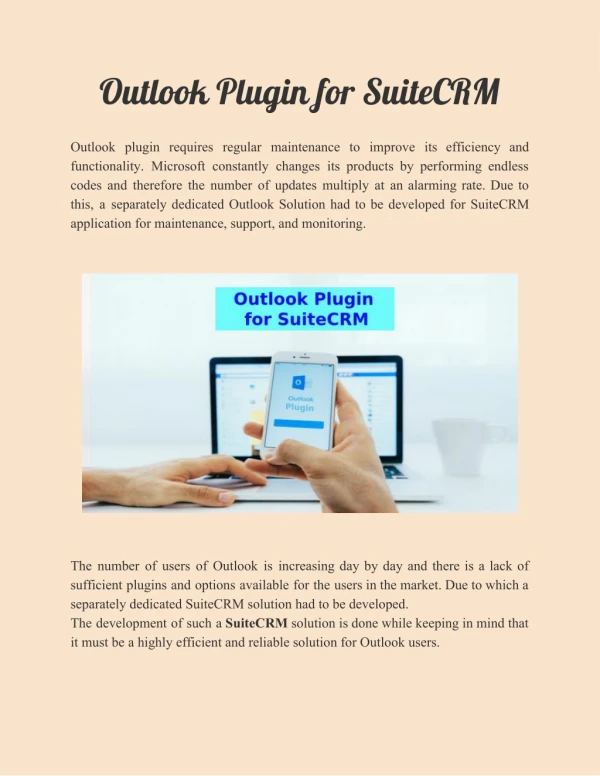 Outlook Plugin for SuiteCRM