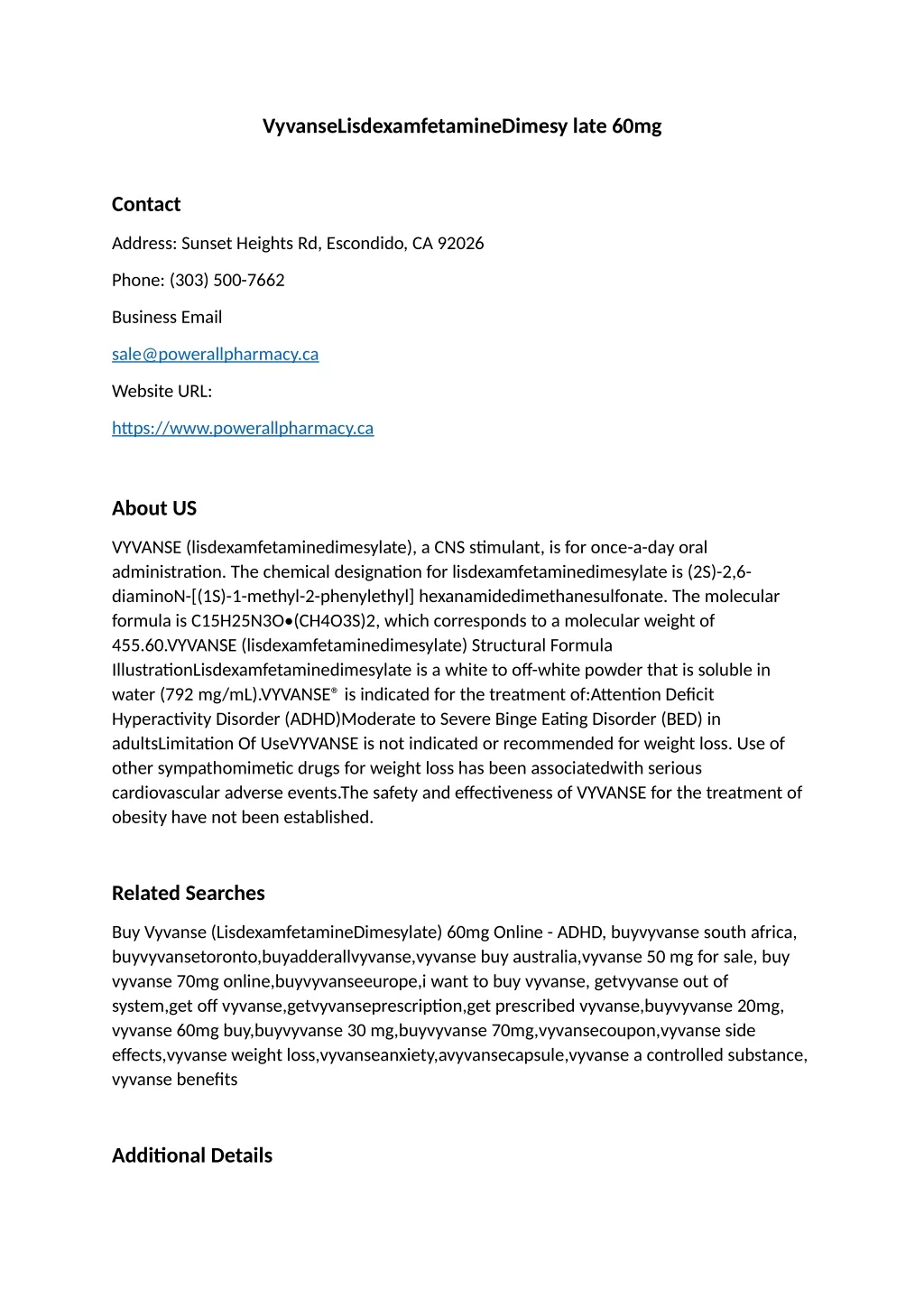 vyvanselisdexamfetaminedimesy late 60mg