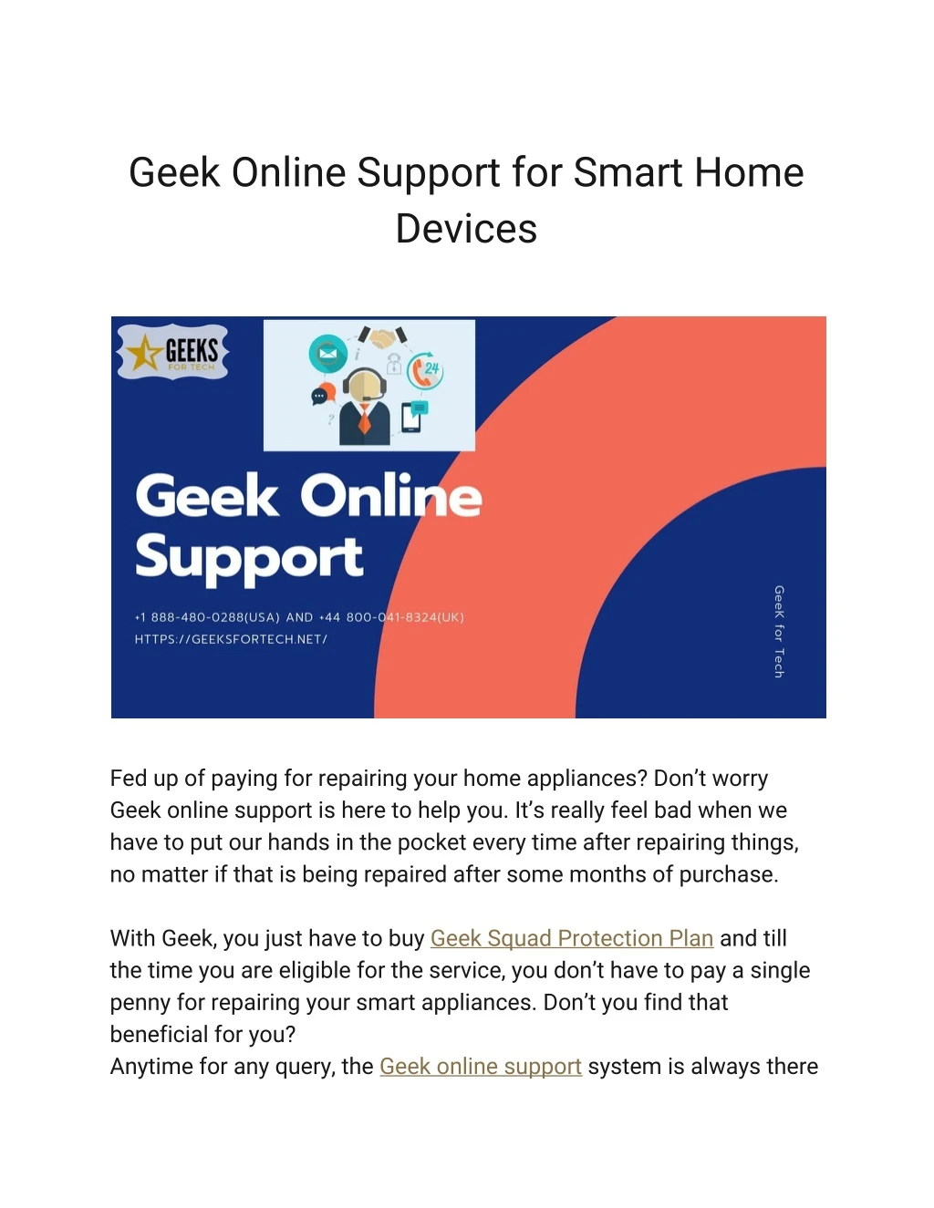 geek online support for smart home devices