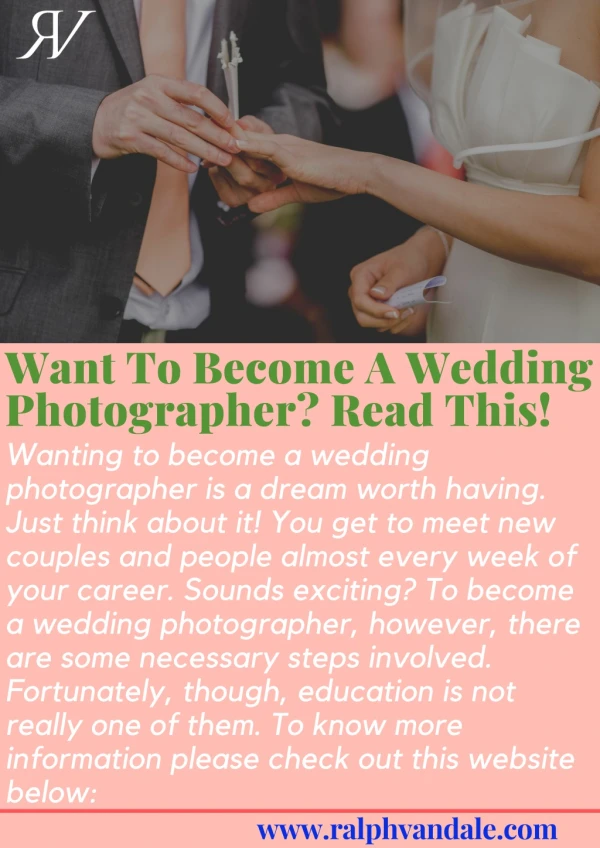 Want To Become A Wedding Photographer? Read This!