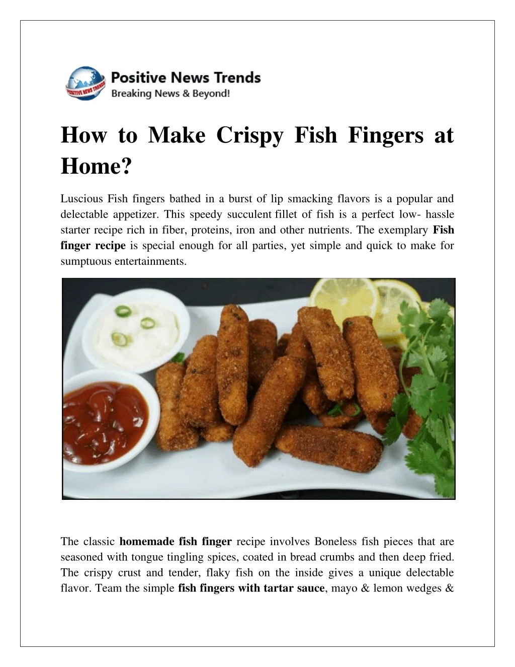 how to make crispy fish fingers at home