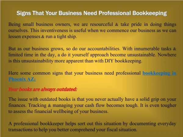 Signs That Your Business Need Professional Bookkeeping