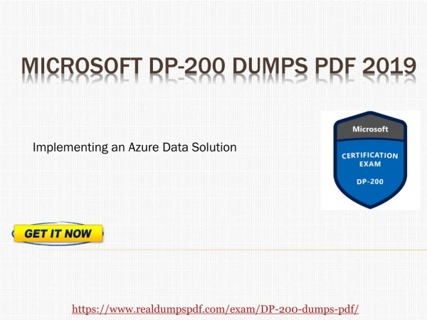Test Your Skills Using Microsoft DP-200 Dumps Pdf