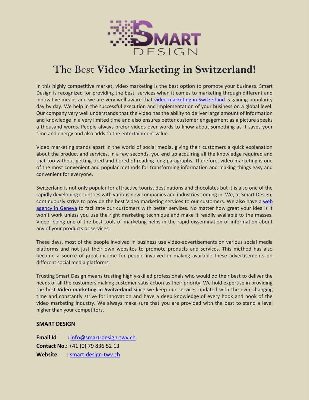 the best video marketing in switzerland