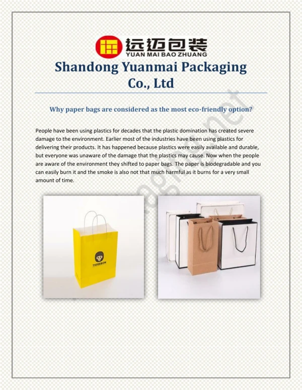 Non laminated paper bags, matt gloss laminated paper bags - ym packaging.net