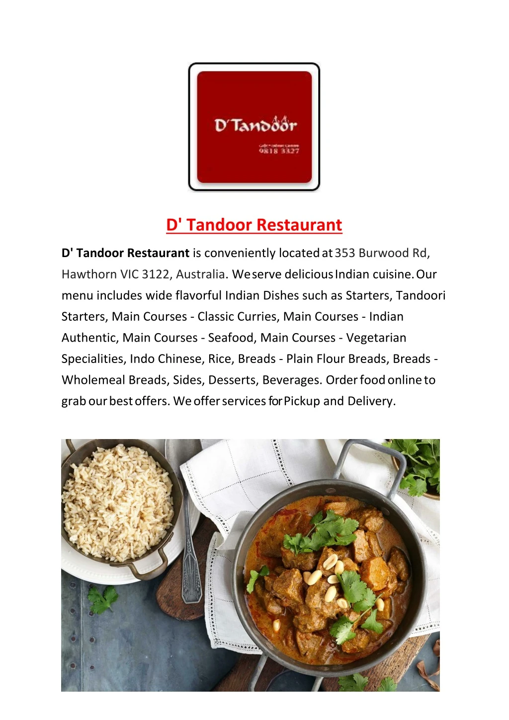 d tandoor restaurant