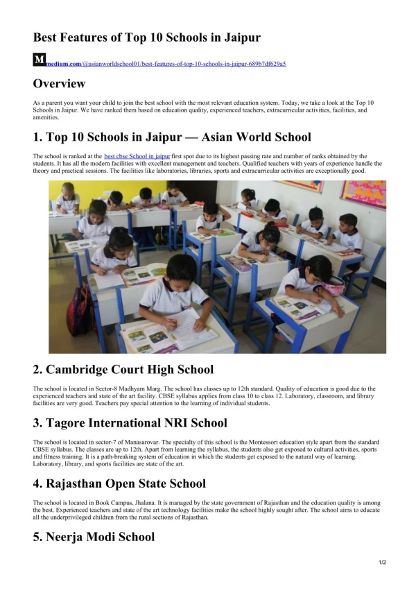 Best CBSE school in jaipur