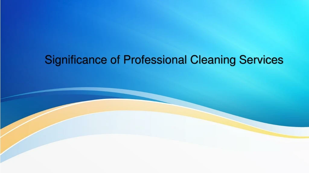 significance of professional cleaning services