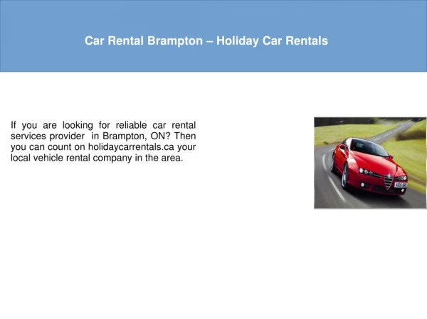 Car Rental Brampton