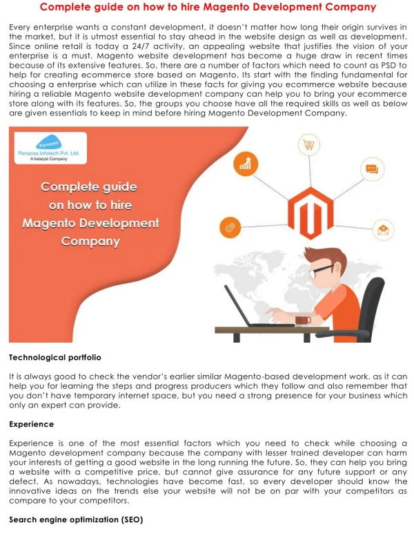 Complete guide on how to hire Magento Development Company