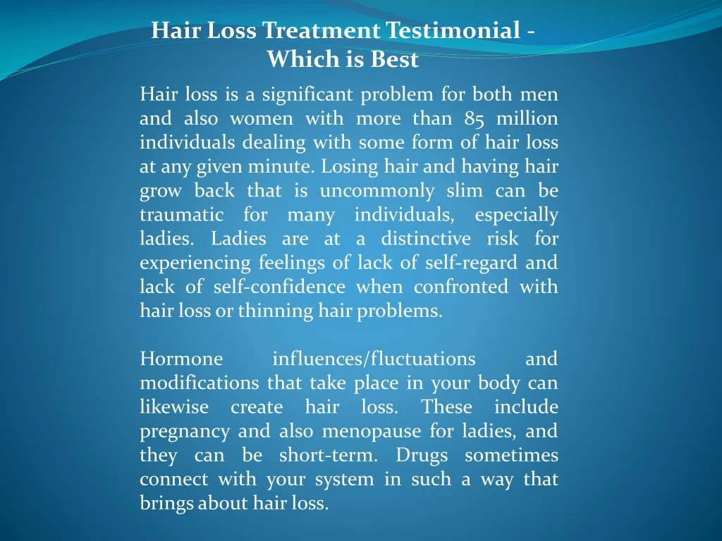 hair loss treatment testimonial which is best