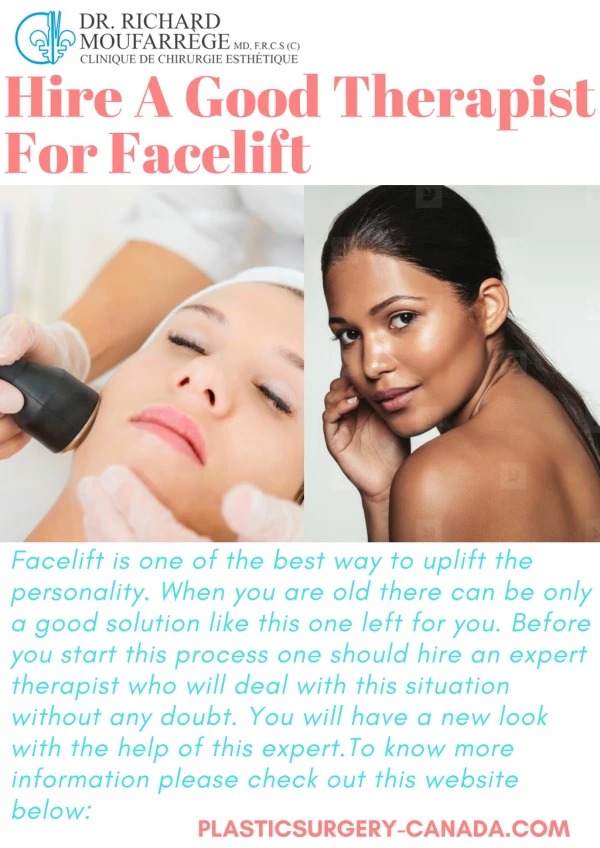 Hire A Good Therapist For Facelift