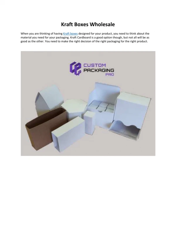 Kraft Boxes Wholesale - Custom Packaging Pro