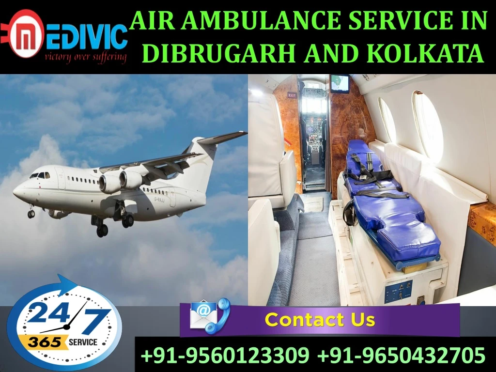 air ambulance service in dibrugarh and kolkata