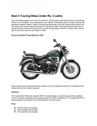 touring bikes under 5 lakhs