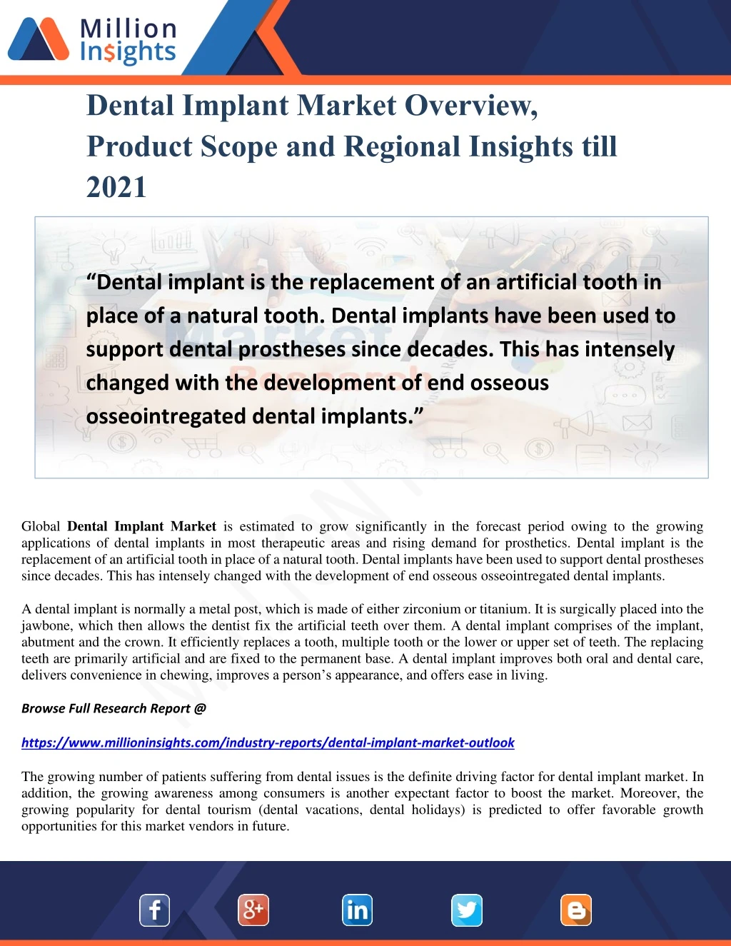 dental implant market overview product scope