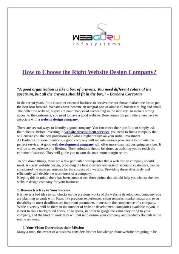 How to Choose the Right Website Design Company?