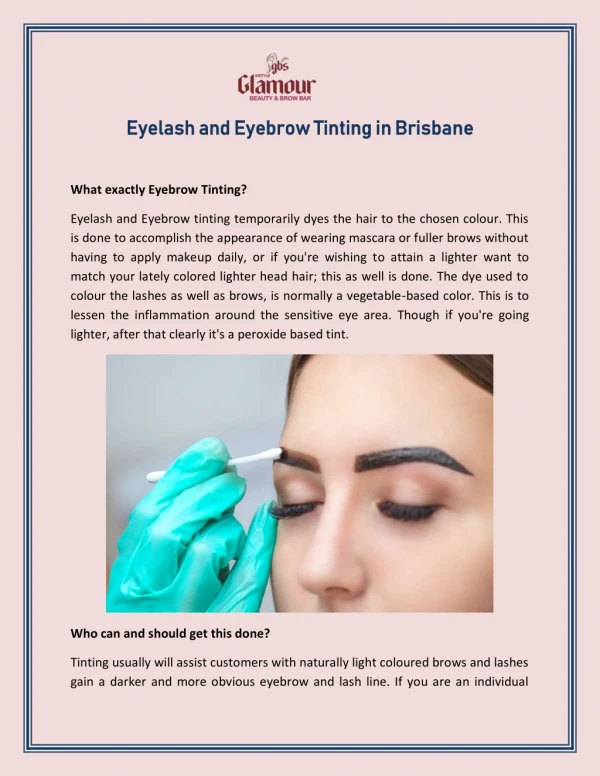 Beauty Salon Eyebrow Tinting in Brisbane