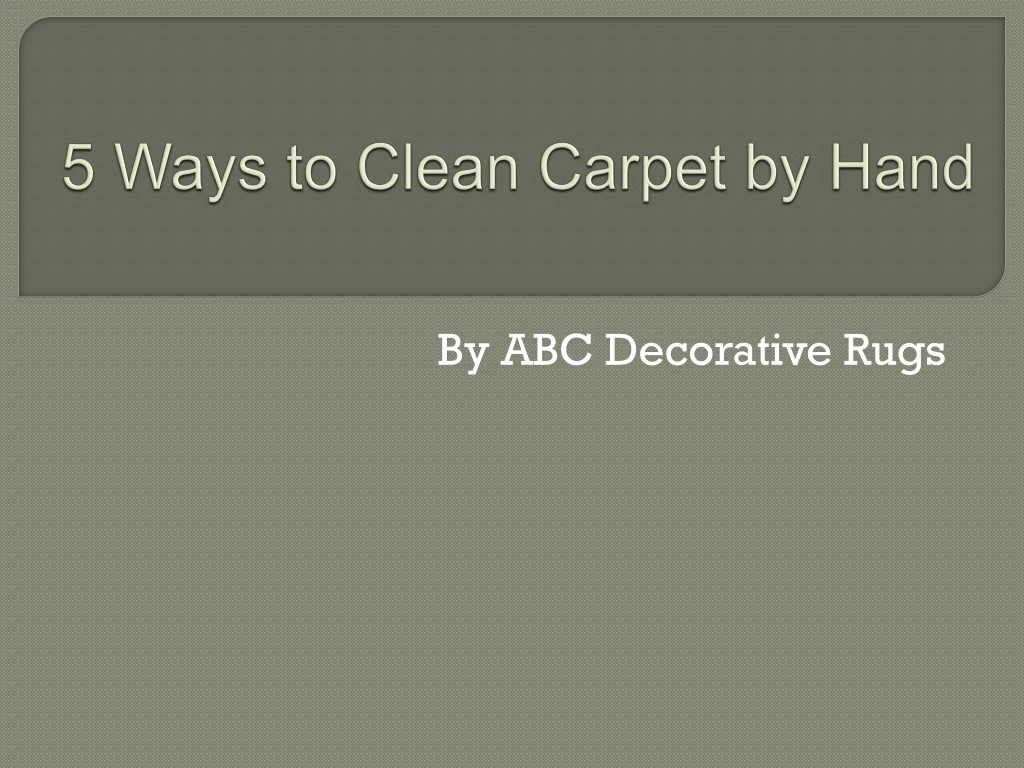 5 ways to clean carpet by hand