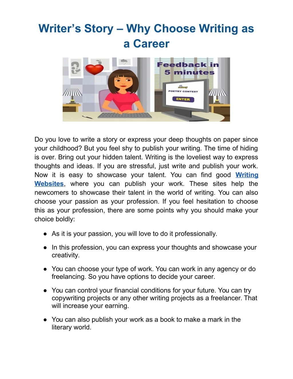 writer s story why choose writing as a career