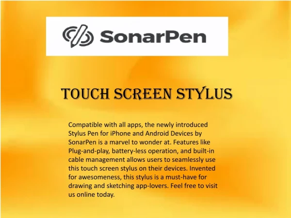 Touch Screen Stylus | Stylus Pen for iPhone : Sonarpen.com