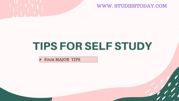 Tips For Self Study