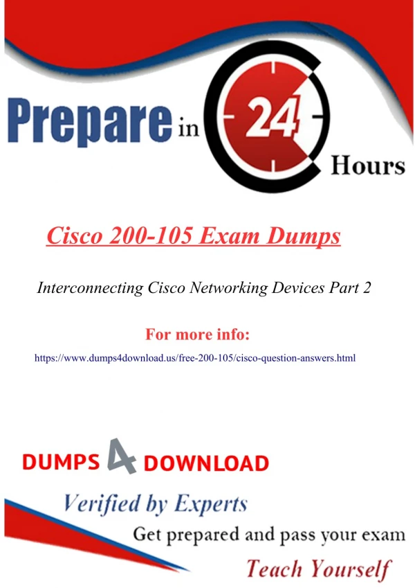 Get TrustWorthy Cisco 200-105 Exam Study Material At Dumps4Downlaod.us