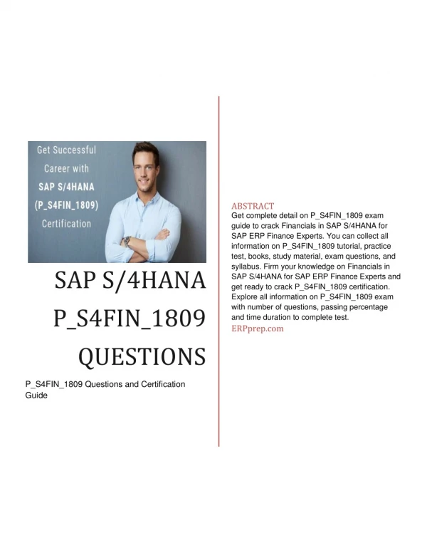 SAP S/4HANA P_S4FIN_1809 QUESTIONS (2019)