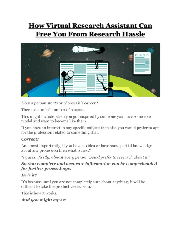 How Virtual Research Assistant Can Free You From Research Hassles