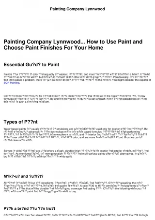 Painting Contractors Lynnwood