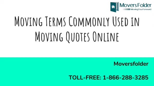 Commonly Used Moving Terms in Moving Quotes Online