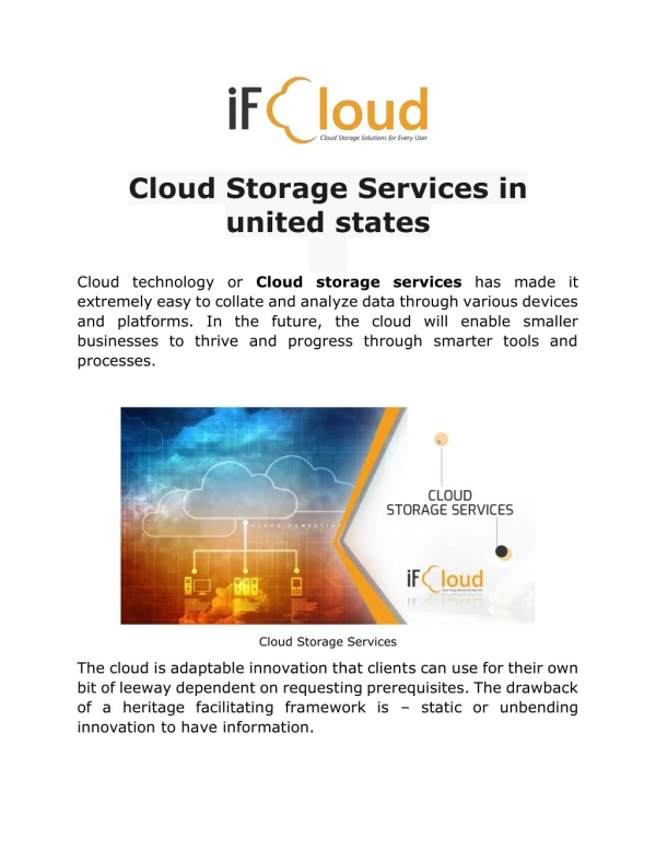 Cloud Storage Services in united states