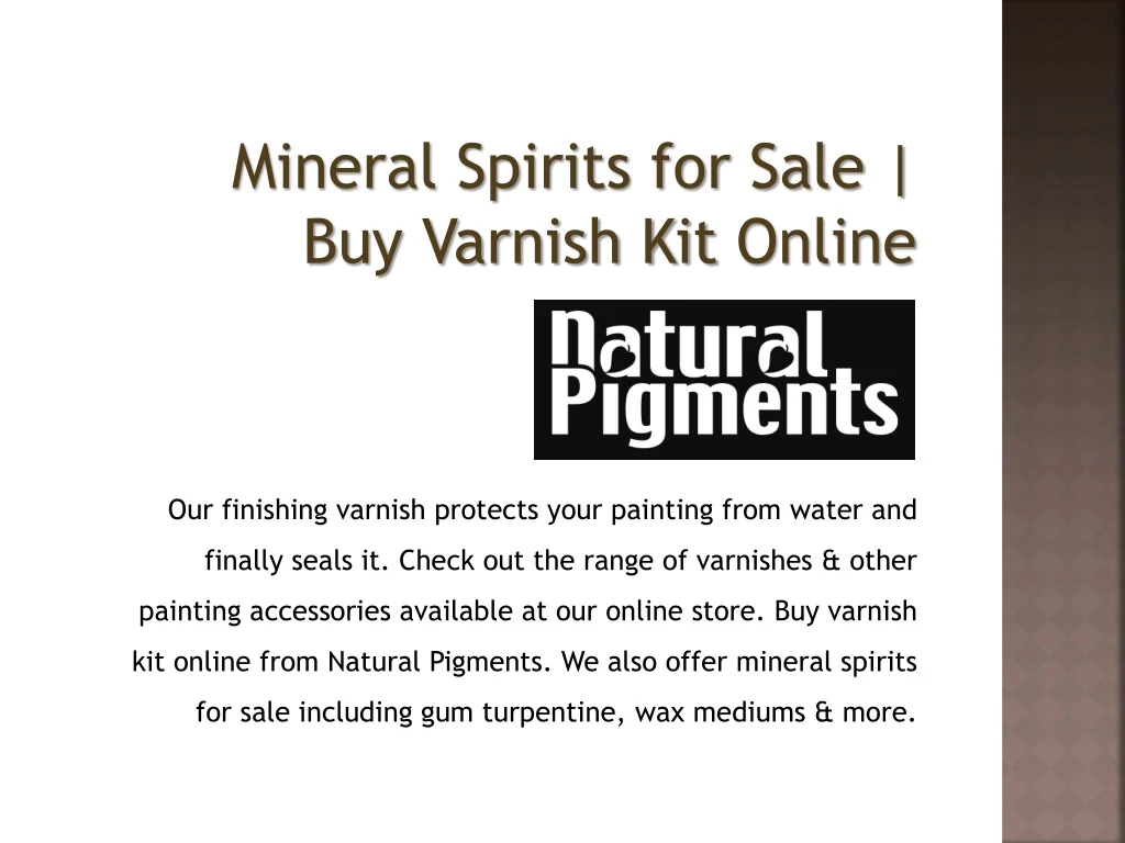 mineral spirits for sale buy varnish kit online