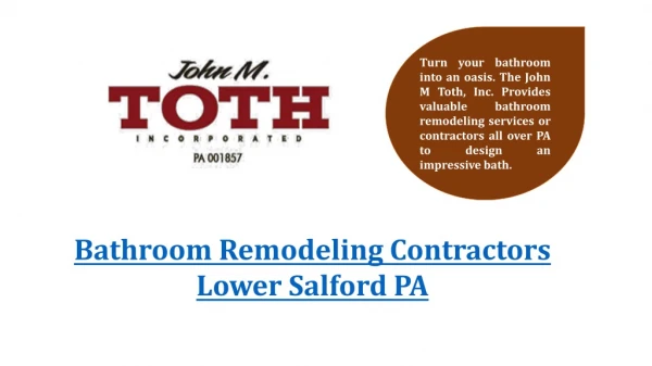 Bathroom Remodeling Contractors Lower Salford PA