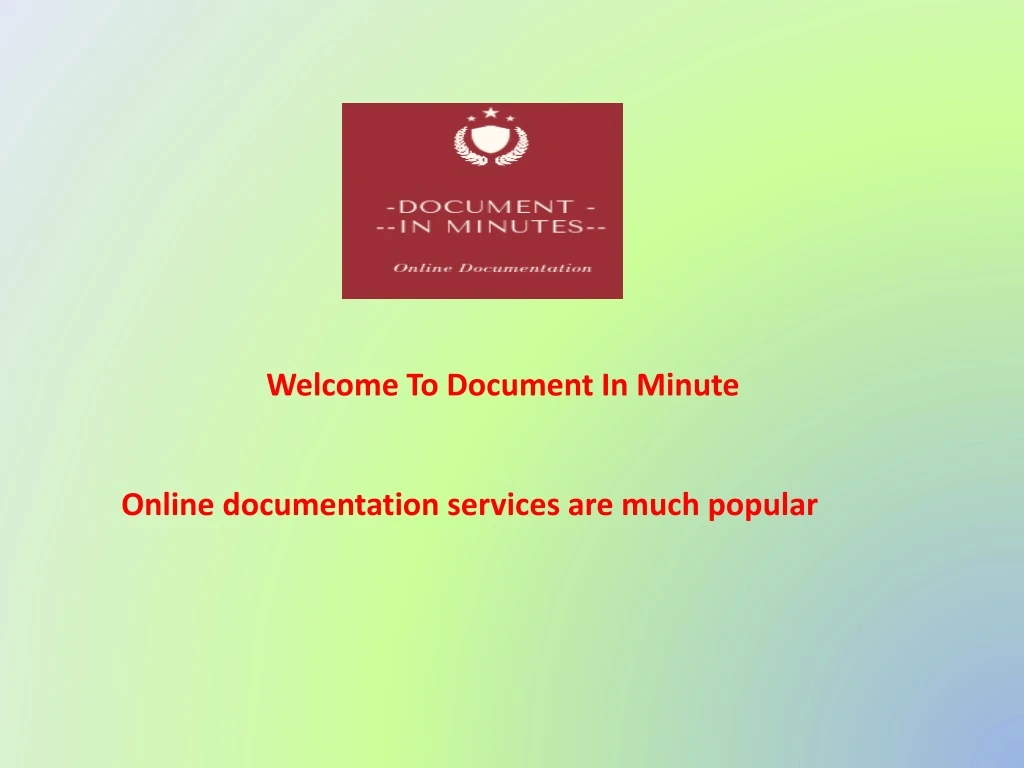 welcome to document in minute