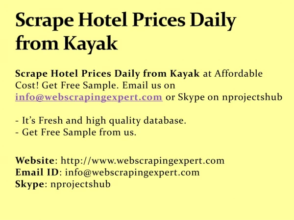 Scrape Hotel Prices Daily from Kayak